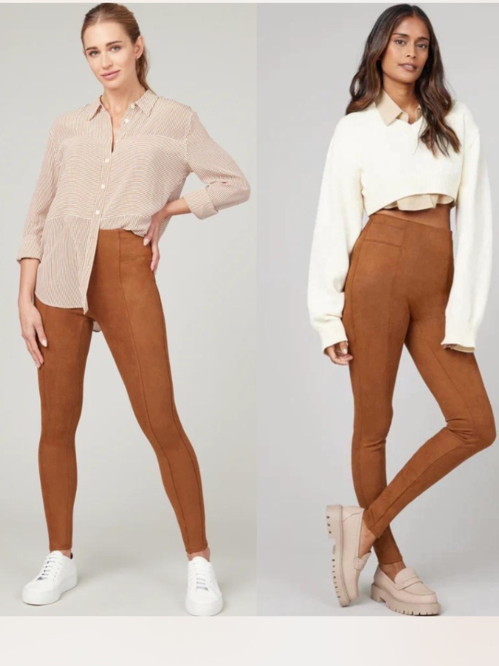 Spanx Faux Suede Leggings in Rich Caramel